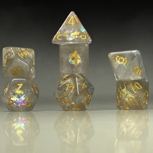 Sun Forge - RPG Dice Set - Golden Diamond (7stk)