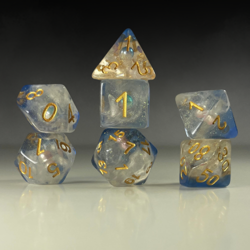 Sun Forge - RPG Dice Set - Golden Frost Globe (7stk)