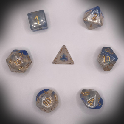 Sun Forge - RPG Dice Set - Golden Frost Globe (7stk)