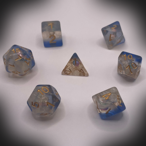 Sun Forge - RPG Dice Set - Golden Frost Globe (7stk)