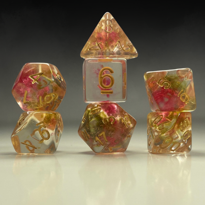 Sun Forge - RPG Dice Set - Mossy Cotton (7stk)