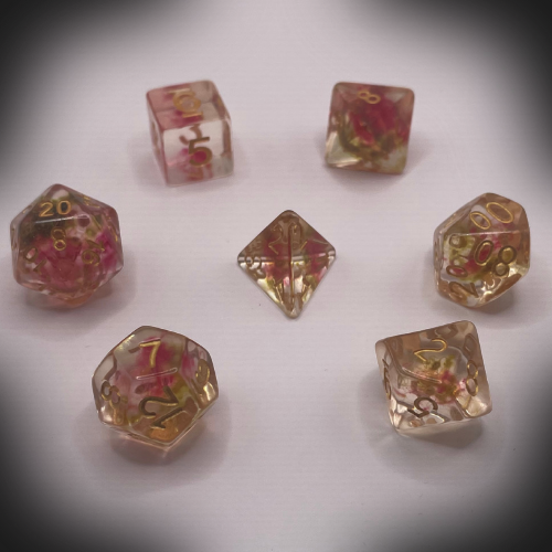 Sun Forge - RPG Dice Set - Mossy Cotton (7stk)