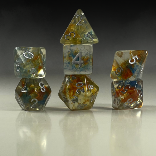 Sun Forge - RPG Dice Set - Deep Sea Cotton (7stk)