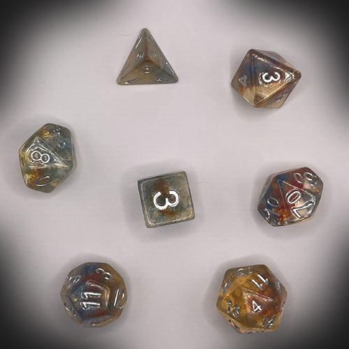 Sun Forge - RPG Dice Set - Deep Sea Cotton (7stk)