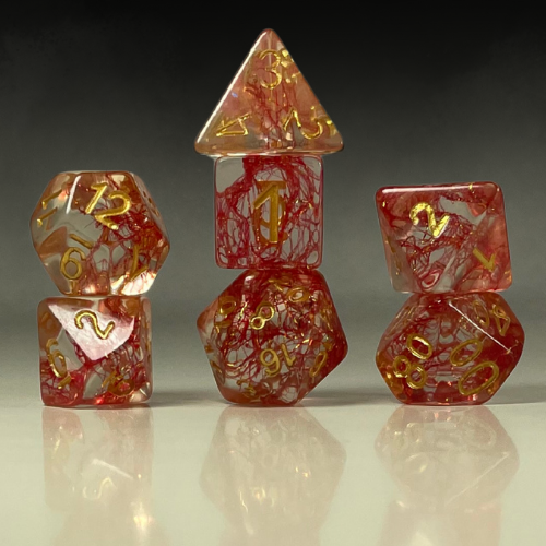 Sun Forge - RPG Dice Set - Blood Drip Cotton (7stk)