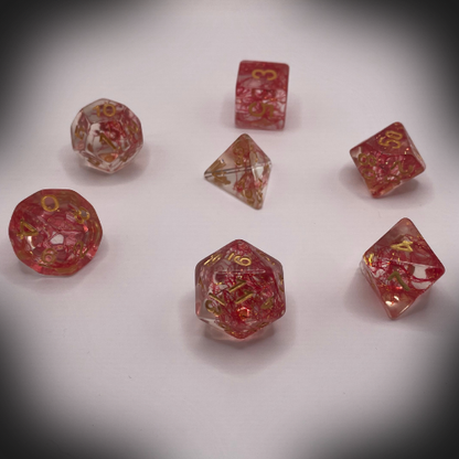 Sun Forge - RPG Dice Set - Blood Drip Cotton (7stk)