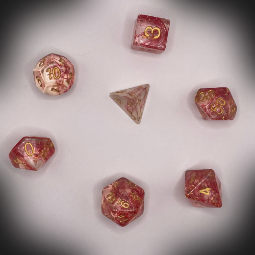 Sun Forge - RPG Dice Set - Blood Drip Cotton (7stk)