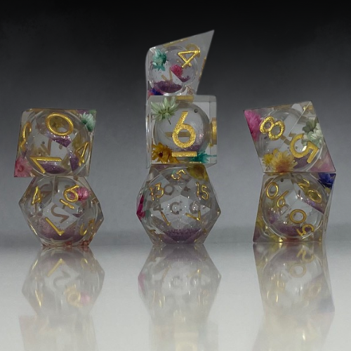 Sun Forge - RPG Dice Set - Flowers of the Druid - Handmade (7stk)