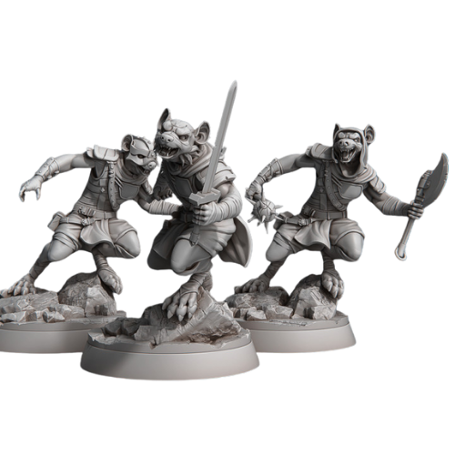 Dungeons & Dragons - STL Miniatures - Gnoll Warriors Set 2 (3 miniatures)