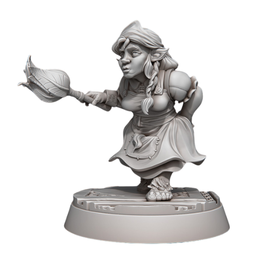 Dungeons & Dragons - STL Miniatures - Female Halfling Butler