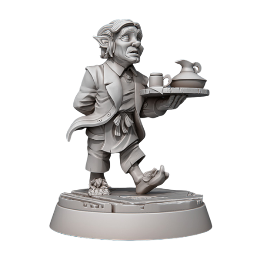 Dungeons & Dragons - STL Miniatures - Male Halfling Butler