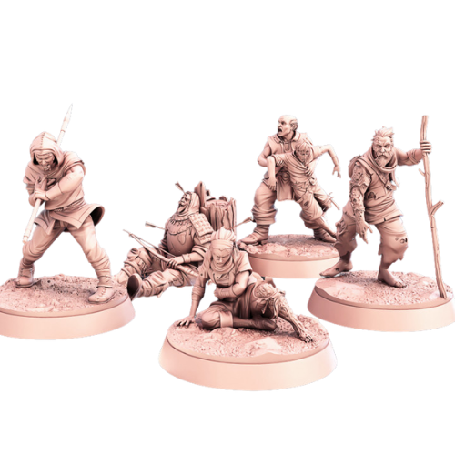 Dungeons & Dragons - STL Miniatures - Injured Villager Set (5 miniatures)