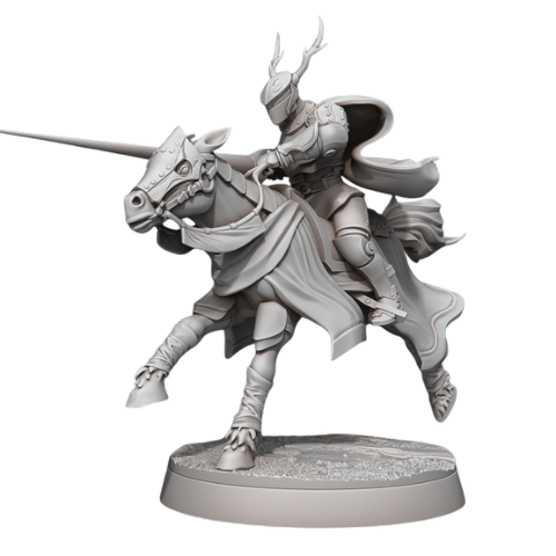 Dungeons & Dragons - STL Miniatures - Jousting Knight with Lance