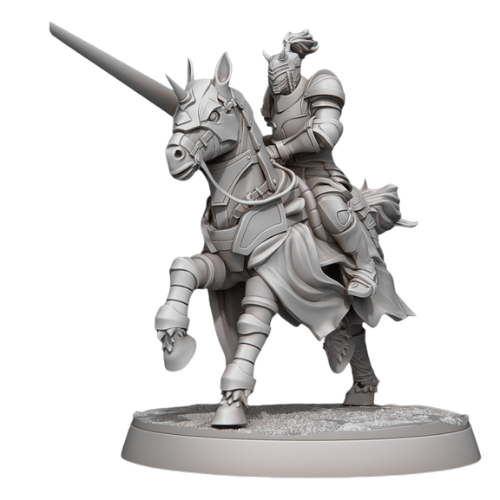 Dungeons & Dragons - STL Miniatures - Jousting Knight with Lance 2