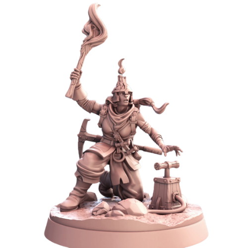 Dungeons & Dragons - STL Miniatures - Goblin Miner with Pickaxe