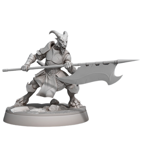 Dungeons & Dragons - STL Miniatures - Demon Warrior with Halberd