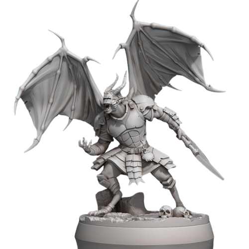Dungeons & Dragons - STL Miniatures - Demon Warrior with Wings