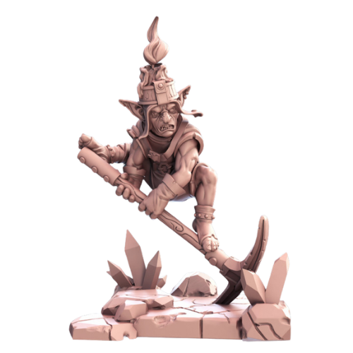 Dungeons & Dragons - STL Miniatures - Goblin Miner with Pickaxe