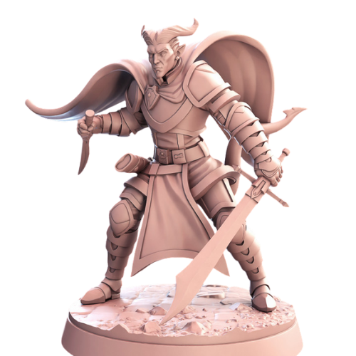 Dungeons & Dragons - STL Miniatures - Tiefling Male Paladin