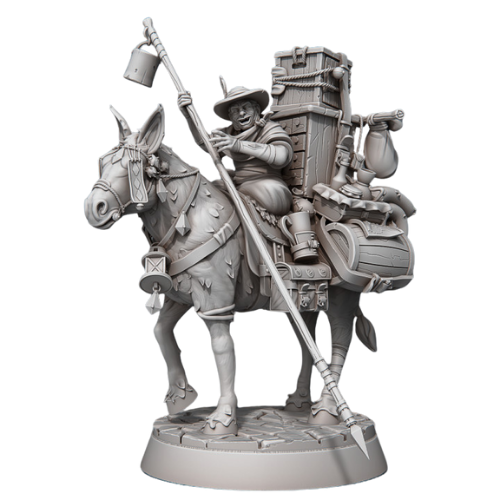 Dungeons & Dragons - STL Miniatures - Peddler with Mule