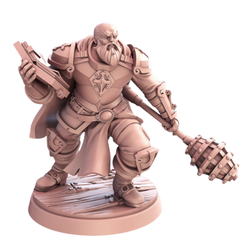 Dungeons & Dragons - STL Miniatures - Human Male Warrior Priest