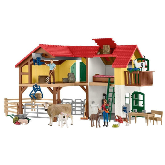 Schleich - Farm World - Stor Farm med dyr og mennesker - 42407
