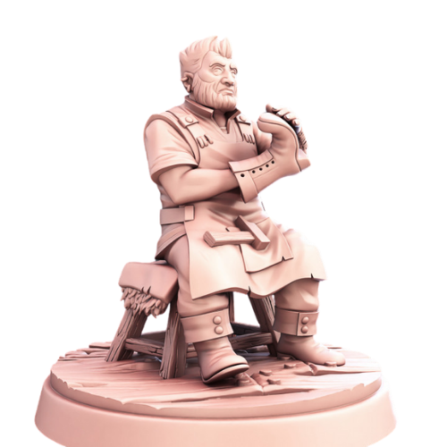 Dungeons & Dragons - STL Miniatures - Male Shoemaker