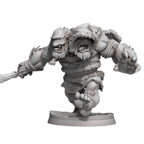 Dungeons & Dragons - STL Miniatures - Twoheaded Show Troll with Club