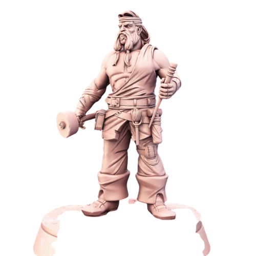 Dungeons & Dragons - STL Miniatures - Human Male Stone Carver