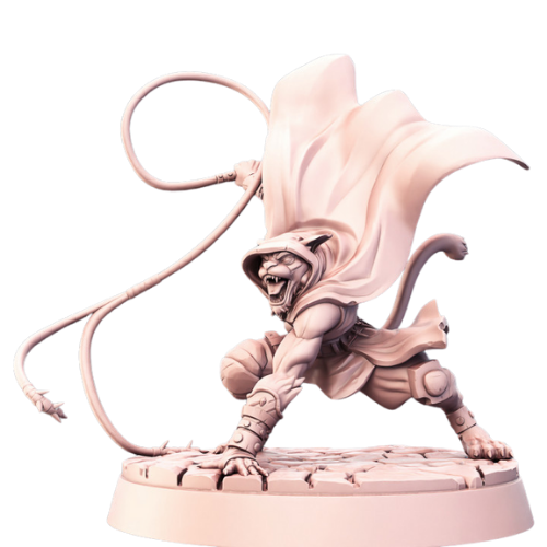 Dungeons & Dragons - STL Miniatures - Tabaxi Assassin with Whip