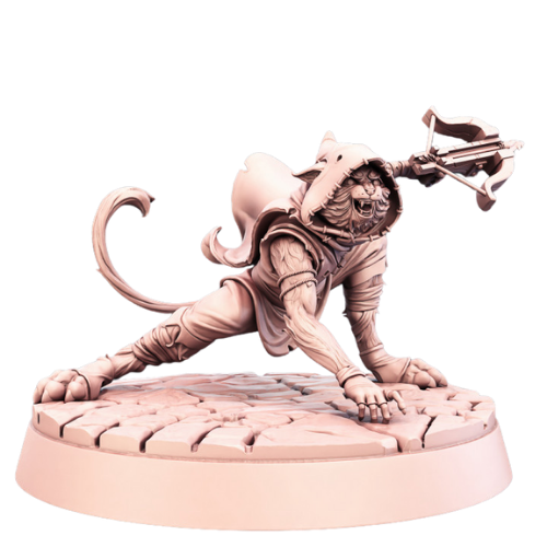Dungeons & Dragons - STL Miniatures - Tabaxi Assassin with Crossbow