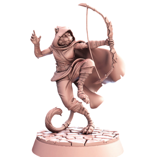 Dungeons & Dragons - STL Miniatures - Tabaxi Assassin with Bow