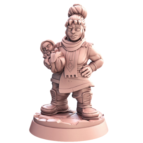 Dungeons & Dragons - STL Miniatures - Townsfolk Dwarf Mother