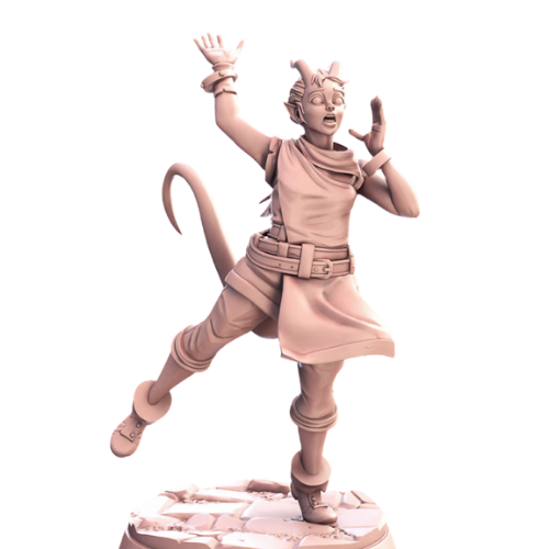 Dungeons & Dragons - STL Miniatures - Townsfolk Tiefling Girl