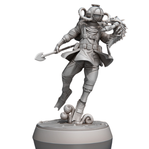 Dungeons & Dragons - STL Miniatures - Underwater Treasure Hunter