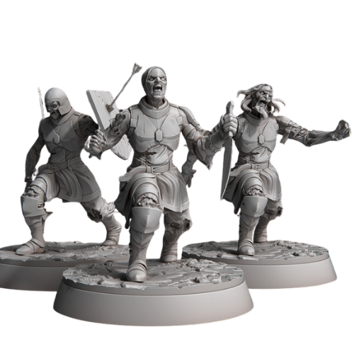 Dungeons & Dragons - STL Miniatures - Undead Zombies A (3 miniatures)