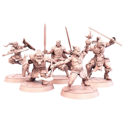 Dungeons & Dragons - STL Miniatures - Warrior Set (5 Miniatures)