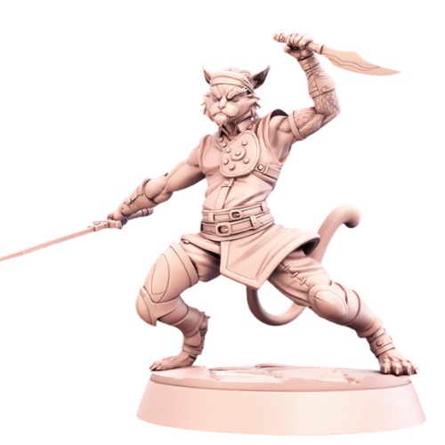 Dungeons & Dragons - STL Miniatures - Tabaxi Warrior