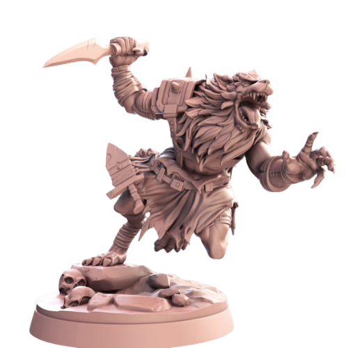Dungeons & Dragons - STL Miniatures - Werewolf Charging