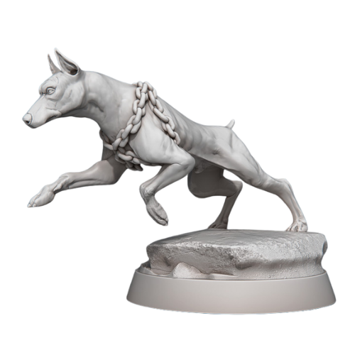 Dungeons & Dragons - STL Miniatures - Wild Dog Jumping