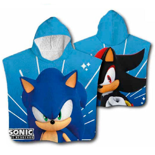 Sonic the Hedgehog - Poncho med Hue - Microfiber - 100x50cm