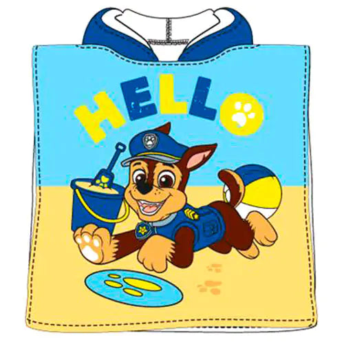 Paw Patrol - Poncho med Hue - 100% Bomuld - 50x100cm