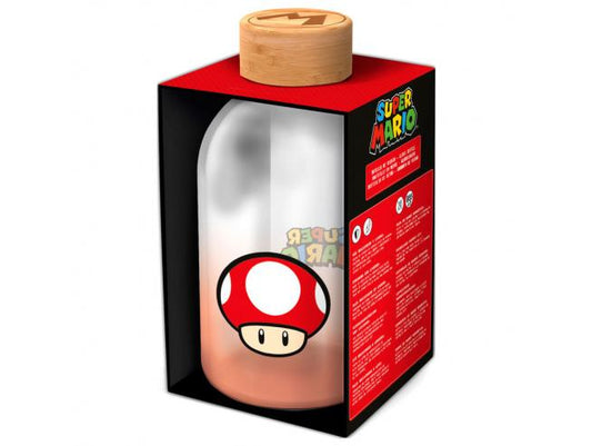 Super Mario - Toad Vandflaske (Glas m. trælåg)