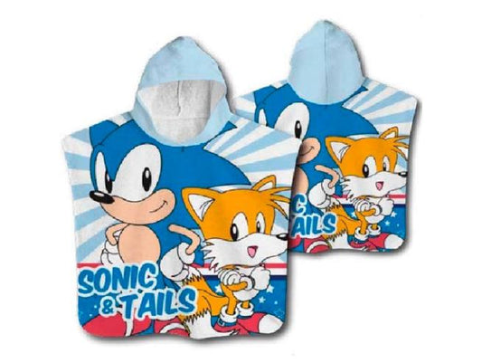 Sonic the Hedgehog - Poncho med Hue - Microfiber - 100x50cm